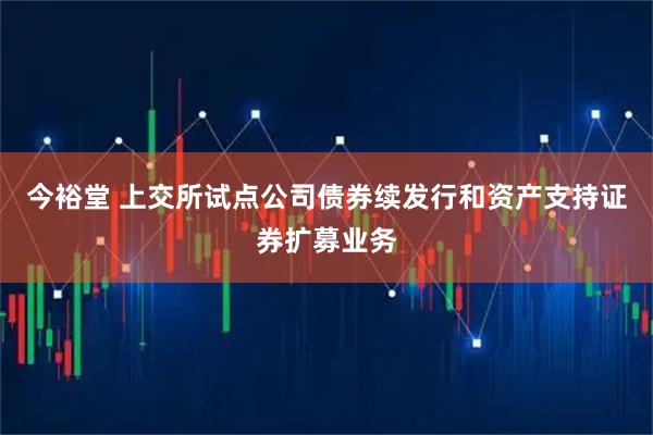 今裕堂 上交所试点公司债券续发行和资产支持证券扩募业务