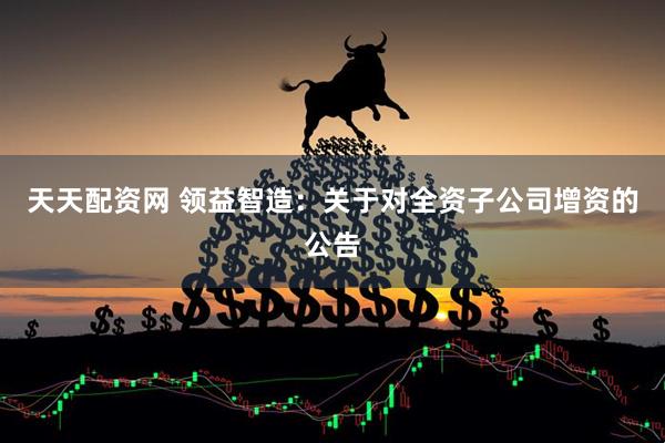 天天配资网 领益智造：关于对全资子公司增资的公告
